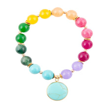 Load image into Gallery viewer, kaleidoscope Multistone Blue Turquoise Charm Bracelet
