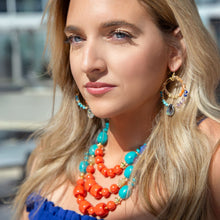 Load image into Gallery viewer, Kaleidoscope Multistone Golden Chandelier Earrings

