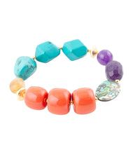 Load image into Gallery viewer, Keleidoscope Multistone Chunky Golden Bracelet
