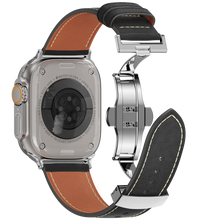 Load image into Gallery viewer, Affordable Genuine Leather Butterfly Buckle Band for Apple Watch
