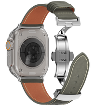 Load image into Gallery viewer, Affordable Genuine Leather Butterfly Buckle Band for Apple Watch
