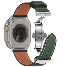 Load image into Gallery viewer, Affordable Genuine Leather Butterfly Buckle Band for Apple Watch
