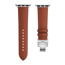 Load image into Gallery viewer, Affordable Genuine Leather Butterfly Buckle Band for Apple Watch
