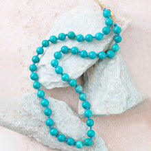 Load image into Gallery viewer, Love Knots Blue Turquoise Necklace
