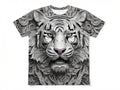 Rich & Rich Silver Baroque Tiger All-Over Print T-Shirt flat mockup