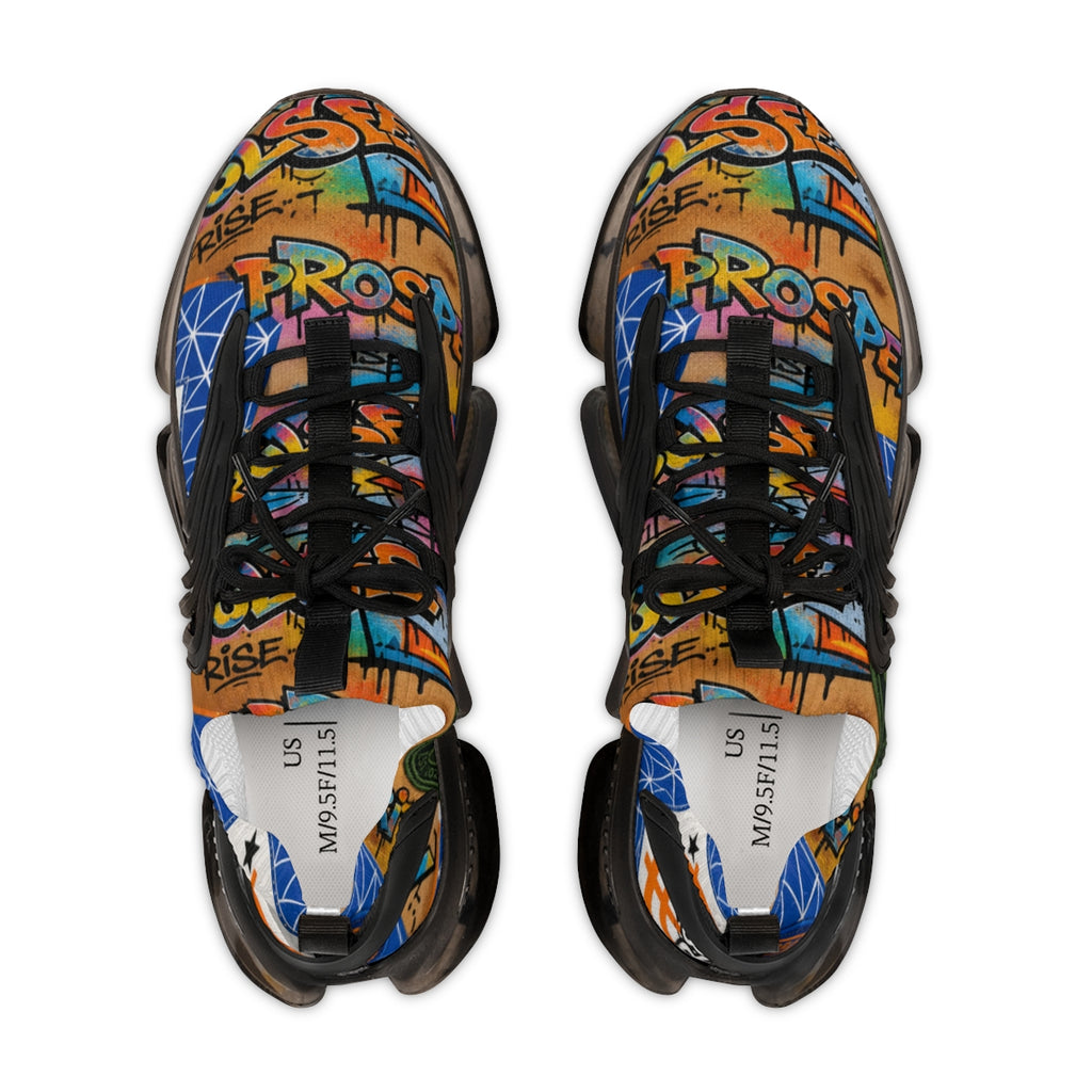 Graffiti Mesh Sneakers — Colorful Urban Streetwear for Men