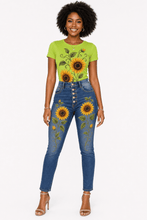 Load image into Gallery viewer, Sunflower Vines Graphic Denim &amp; Tee Set - Rich and Rich Homeopportunities
