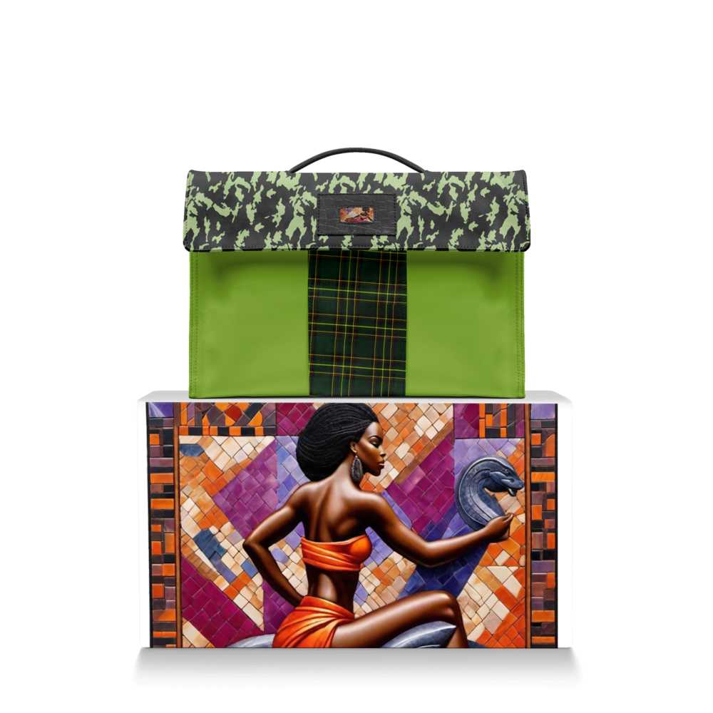 R_RH Mosaic Blend Women's Designer Work Handbag in mosaic pattern with spacious interior
