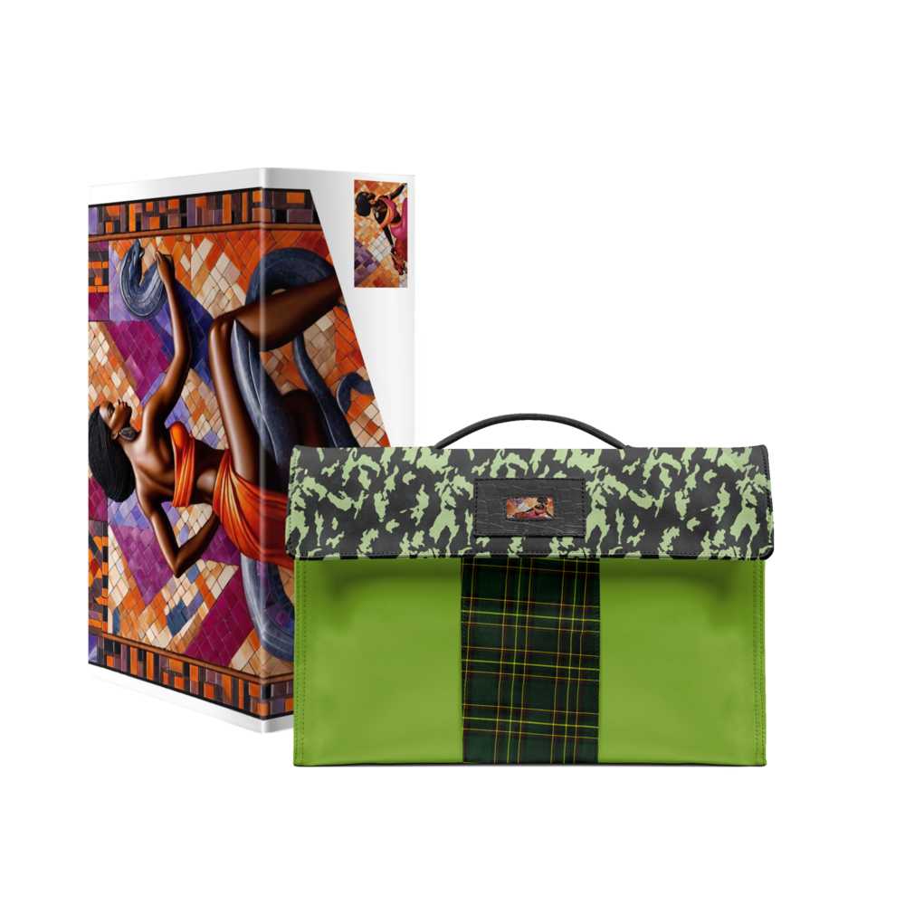 R_RH Mosaic Blend Women's Designer Work Handbag in mosaic pattern with spacious interior