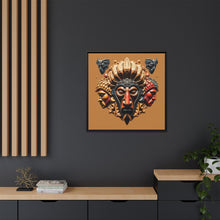 Load image into Gallery viewer, Multi-Color Framed Canvas Wall Art - Tribal Mask Decor
