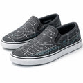 Vertex Blueprint Layer Slip-On Shoe Slip-On Shoe in graphite with silver geometric Vertex menswear design