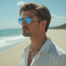 Load image into Gallery viewer, Nero Metal Hexagon Sunglasses
