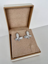 Load image into Gallery viewer, 925 Silver with Mother Of Pearl Cubic Zirconia  Stud Butterfly Earring Jewelry
