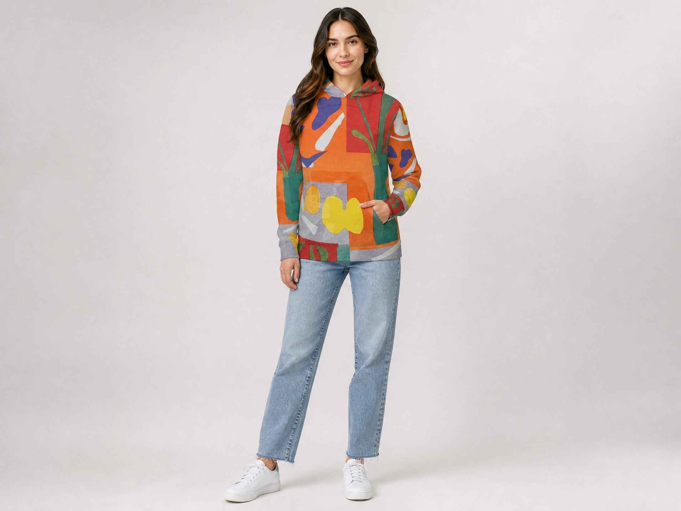 Unisex relaxed-fit designer hoodie in woven poly fabric, available XXS to 4XL — product detail
