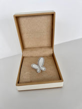 Load image into Gallery viewer, .925 Silver Ring w/ Mother Of Pearl Butterfly encrusted with Cubic Zirconia Jewelry
