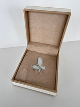 Load image into Gallery viewer, .925 Silver Ring w/ Mother Of Pearl Butterfly encrusted with Cubic Zirconia Jewelry

