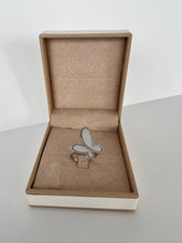 Load image into Gallery viewer, .925 Silver Ring w/ Mother Of Pearl Butterfly encrusted with Cubic Zirconia Jewelry
