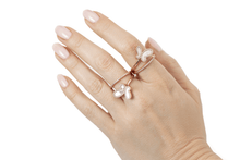 Load image into Gallery viewer, .925 Silver w/ Mother Of Pearl Cubic Zirconia Encrusted Swirl Butterfly Ring Jewelry
