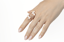 Load image into Gallery viewer, .925 Silver w/ Mother Of Pearl Cubic Zirconia Encrusted Swirl Butterfly Ring Jewelry
