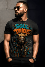Load image into Gallery viewer, Rich and Rich Soul Tribe Rise Men’s T-Shirt | All-Over Print Streetwear Tee with Ancestral Art Energy - Rich and Rich Homeopportunities
