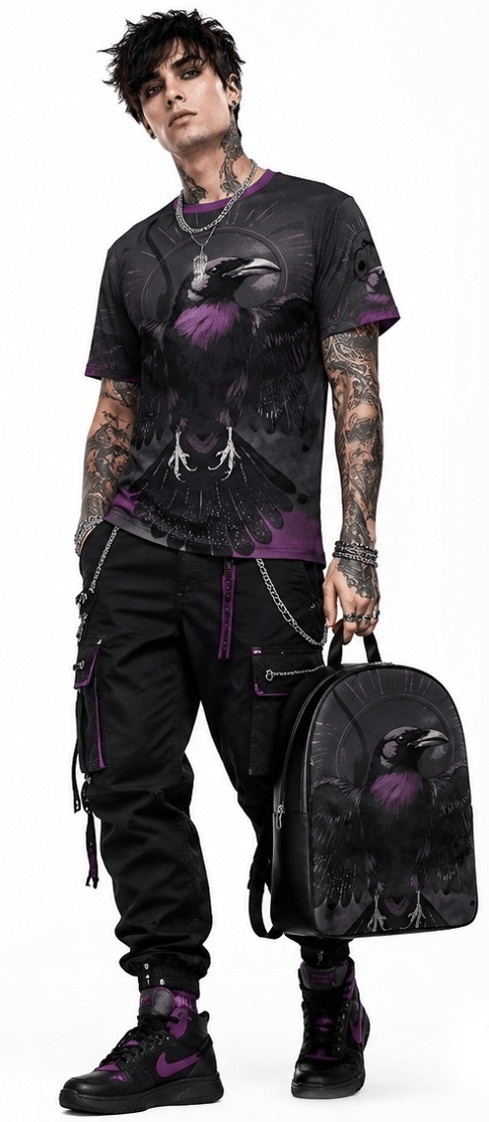 Rich and Rich Men's Multicolor Magenta Gray and Black Designer Cotton T-Shirt - Rich and Rich Homeopportunities