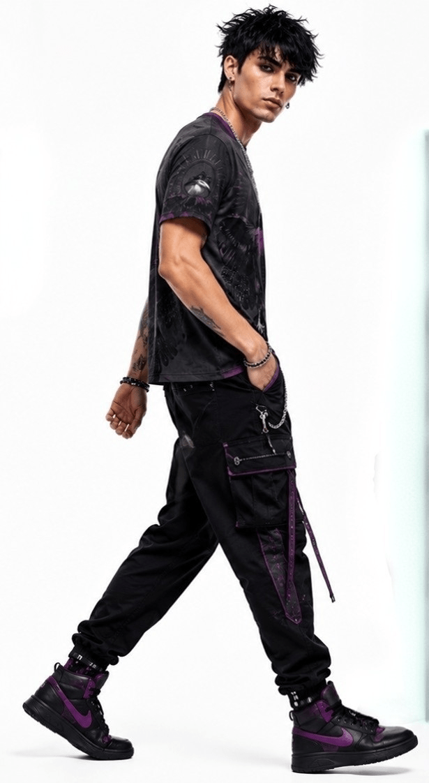 Rich and Rich Men's Multicolor Magenta Gray and Black Designer Cotton T-Shirt - Rich and Rich Homeopportunities