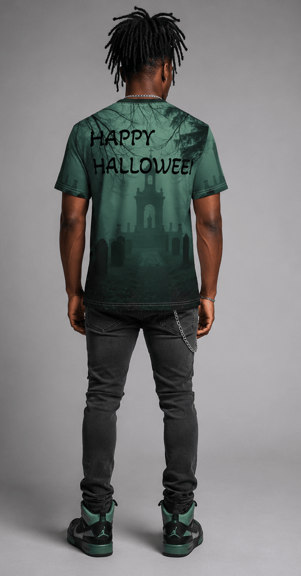 Eerie Cemetery Unisex Tees, Halloween T-Shirt, Gloomy Ghost Shirt, Spooky Apparel, Unique Graphic Tee - Rich and Rich Homeopportunities