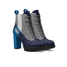 Load image into Gallery viewer, Rich and Rich Polkadotdushion Elastic Women's Blue Designer Boot - Rich and Rich Homeopportunities
