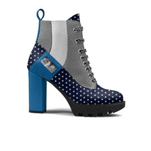 Load image into Gallery viewer, Rich and Rich Polkadotdushion Elastic Women's Blue Designer Boot - Rich and Rich Homeopportunities
