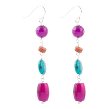 Load image into Gallery viewer, Prescott Blue Magnesite Sterling Silver Drop Earrings

