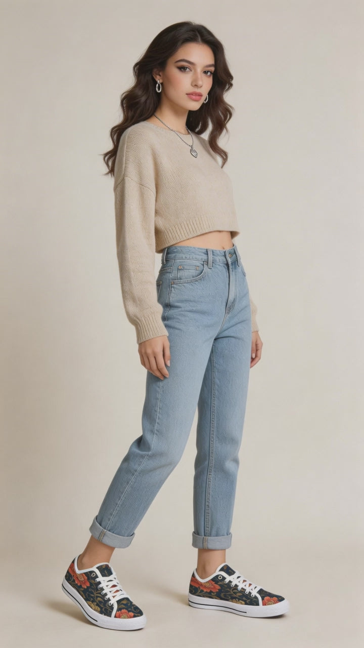 Rich and Rich Blue Floral Seattle Low Top Women's Sneaker