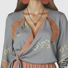 Load and play video in Gallery viewer, Orange Feng Shui Inspired Wooden Pendant Geometric Shapes
