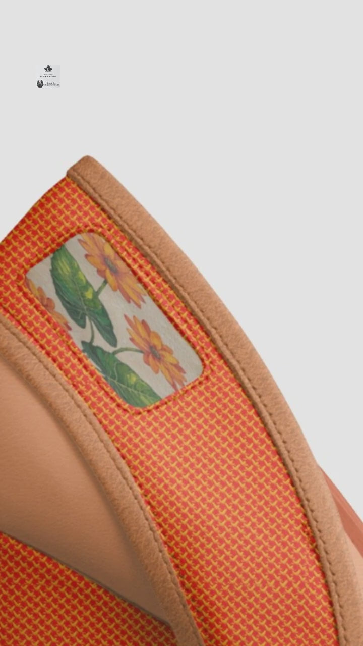 Escarpins compensés italiens en cuir orange Rich and Rich BeigeEssence pour femme | Compensées de créateur de 12,7 cm