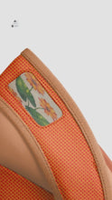 Load and play video in Gallery viewer, Rich and Rich BeigeEssence Women’s Orange Italian Leather Platform Pump | 5-Inch Designer Wedge
