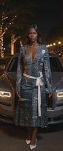 Load and play video in Gallery viewer, R&amp;RH Jean Look Wrap Dress

