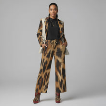 Load and play video in Gallery viewer, Rich and Rich Brown Animal Print Caricature Women&#39;s Pants Suit
