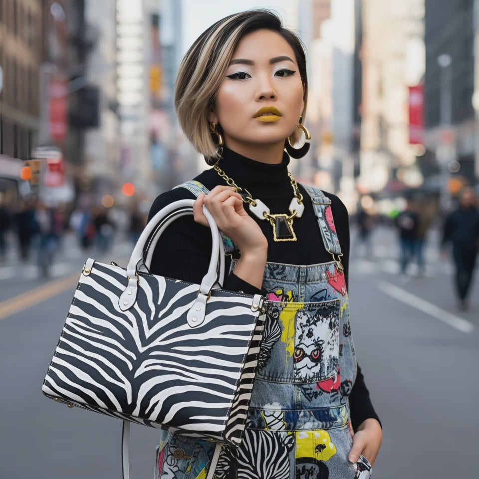 Rich and Rich Zebra Print Graphic Designer Women's Medium Size Handbag