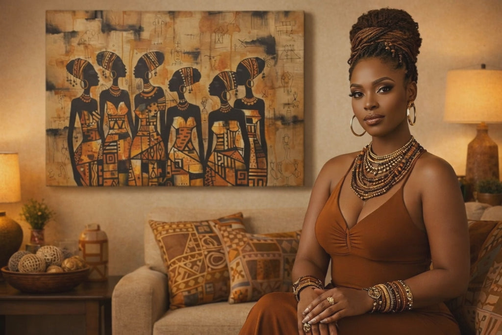 Rich and Rich African Women Group Think 32 x 24 Wall Art