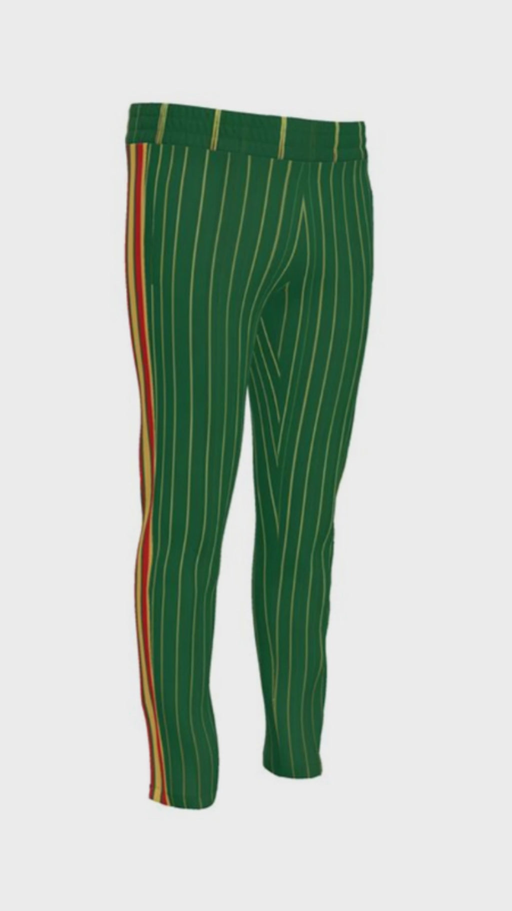 Rich and Rich Men’s Green Pinstripe Golfer Tracksuit Pants | Slim Fit Designer Jogging Pants