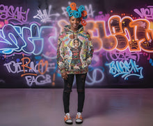 Load and play video in Gallery viewer, Rich and Rich Multicolor Basketball Woman Caricature Hoodie
