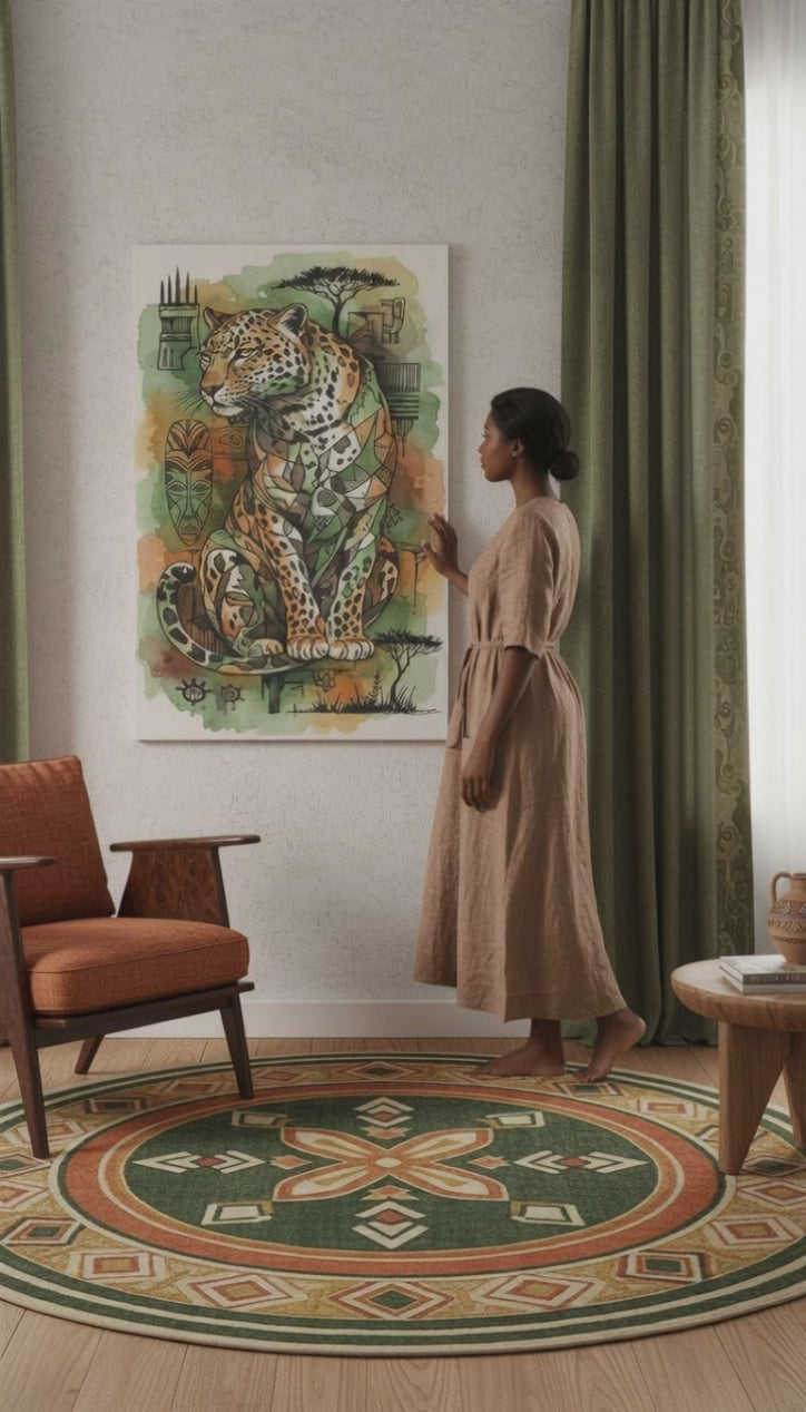 Rich and Rich Safari Abstract Leopard Scene 24. 36 Wall Art