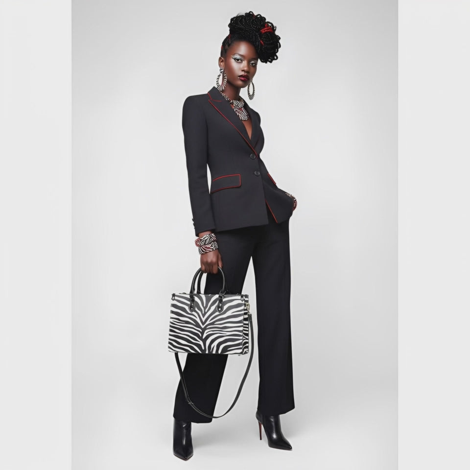 Rich and Rich Zebra Print Graphic Designer Women's Medium Size Handbag