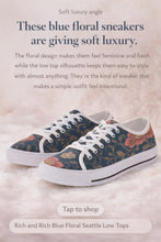 Load and play video in Gallery viewer, Rich and Rich Blue Floral Seattle Low Top Women's Sneaker
