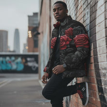 Load and play video in Gallery viewer, Rich and Rich BlackRedRoses Unisex Black Leather Sneaker
