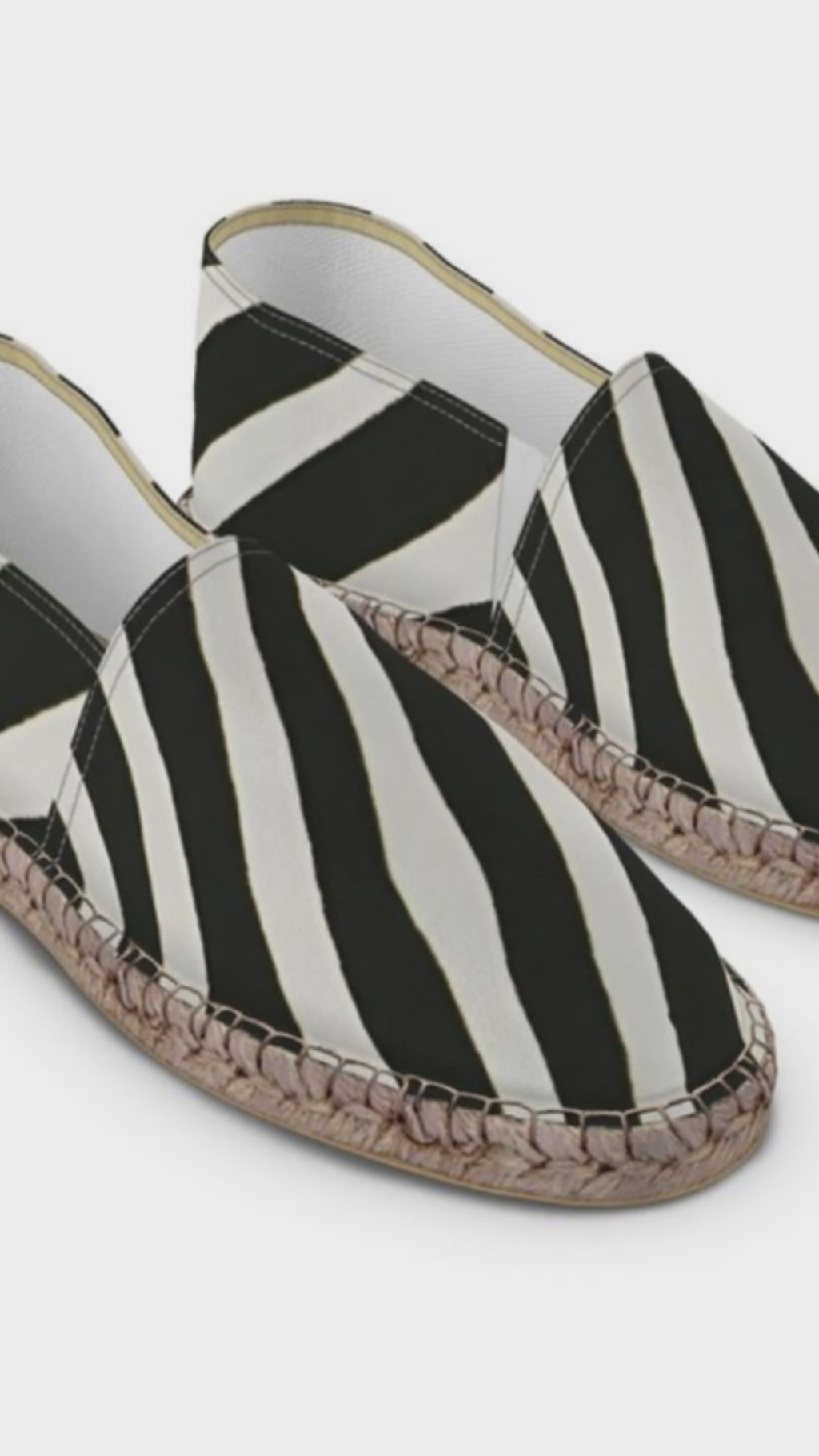 Rich and Rich Designer Black & White Zebra Pattern Unisex Espadrilles | Handmade Slip-On Jute Shoes for Men &  Women