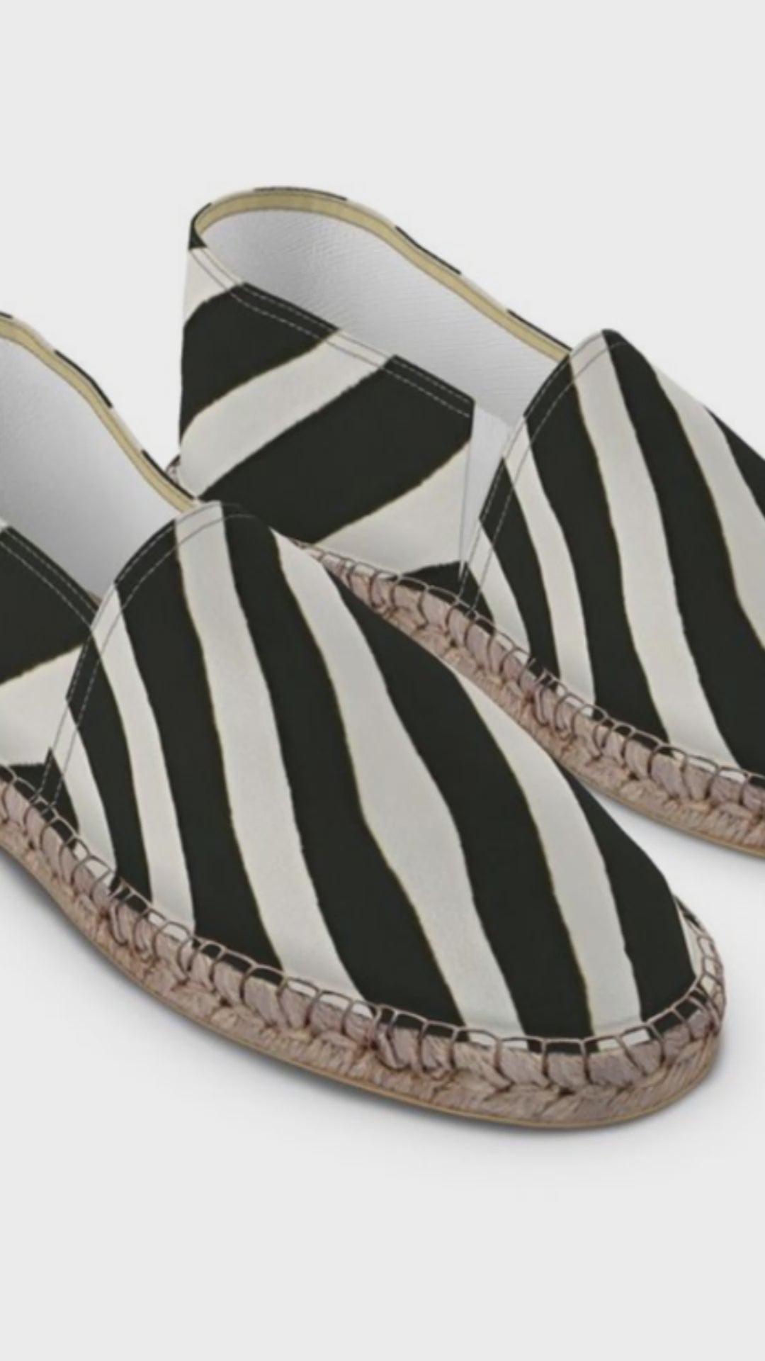 Rich and Rich Designer Black & White Zebra Pattern Unisex Espadrilles | Handmade Slip-On Jute Shoes for Men &  Women