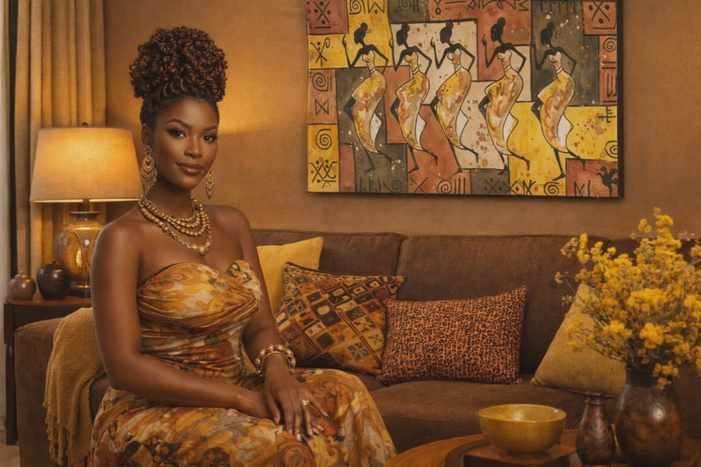 Rich and Rich African Gathering 32 x 24 Wall Art