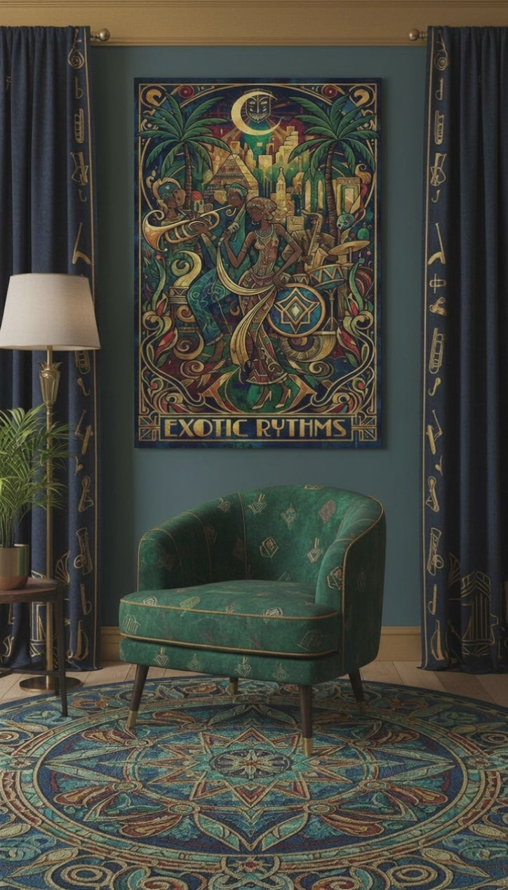 Rich and Rich Hunters Green Exotic Rhythms 24 x 36 Wall Art