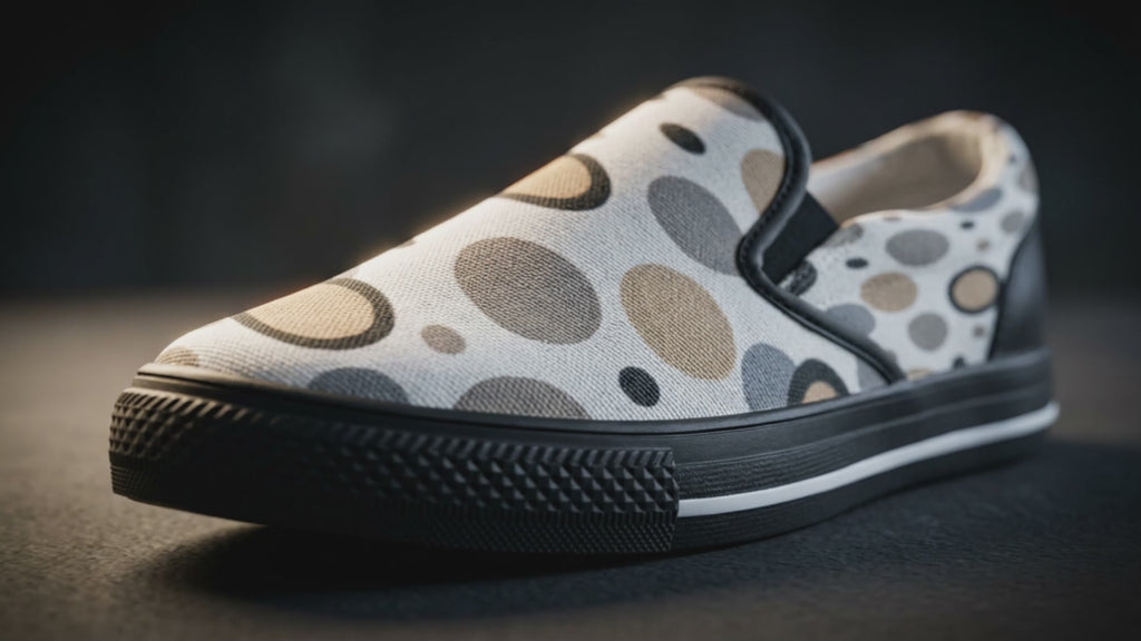 Rich and Rich Beige and White Circular Dimensions Men’s Canvas Shoes | Stylish Men’s Slip-On Canvas Shoes