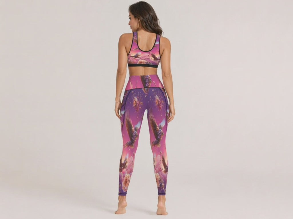 Rich and Rich Pink Nature Inspired Women's Sports Bra